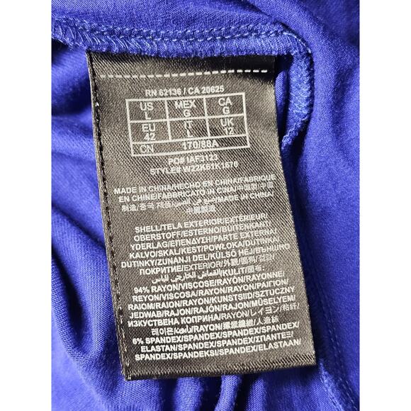 Guess Y2K Blousen Dress Large Maxi High Slit Stretch Jersey Sundress Ruched - Picture 4 of 13